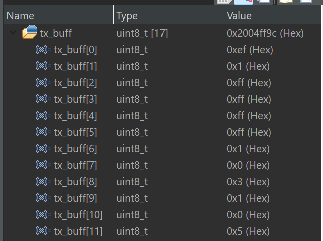 debugger GetImg tx_buff